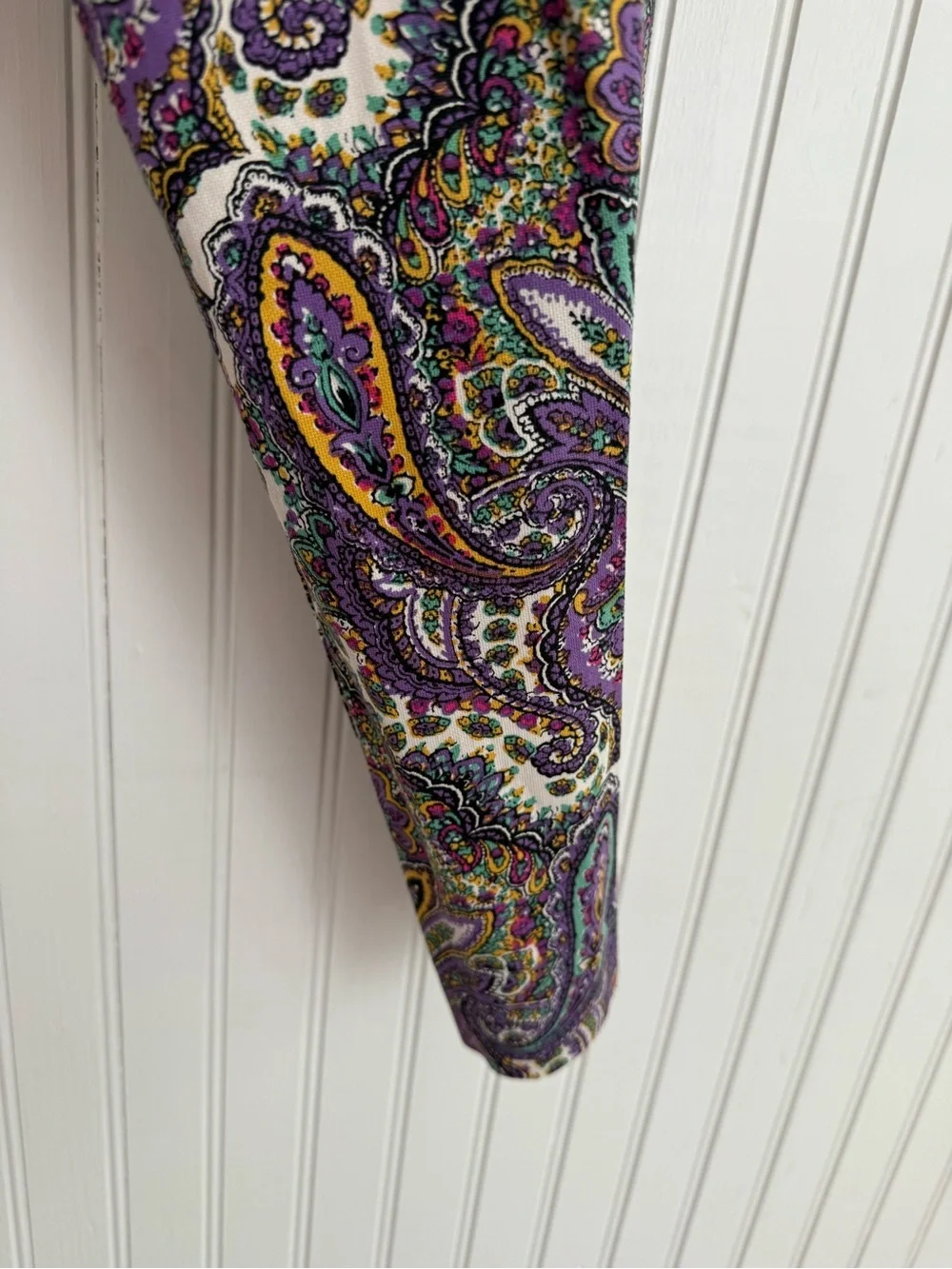 J. Crew Ankle Pants Size 8 Colorful Pants Paisley Print in Purple, Gold, Green